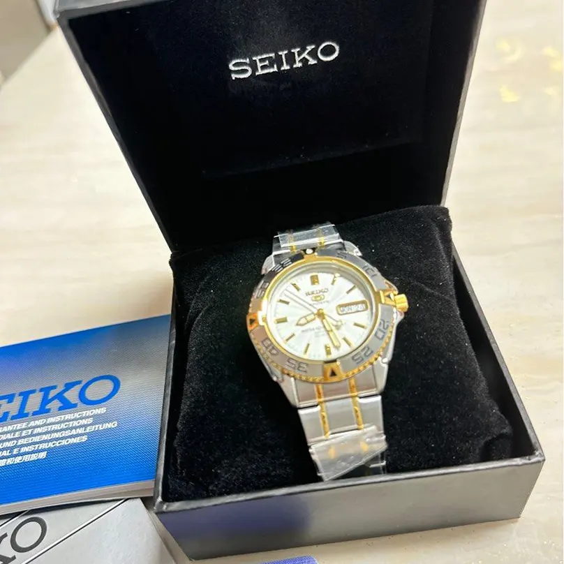 Seiko 5 Men's Sports Automatic White Dial Watch | SNZB24J1